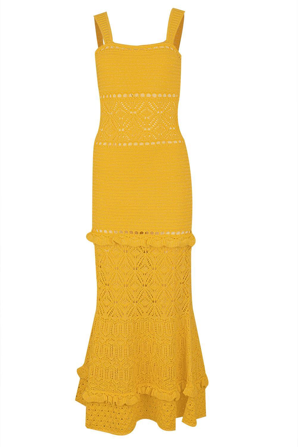 Winona Crochet Dress-SOL/GOLD-XS-CLOTHINGDRESSCASUAL-RETROFETE