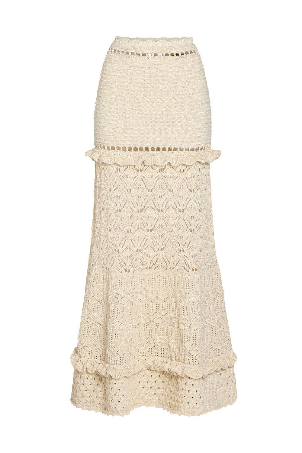 Magdalena Crochet Skirt-IVORGOLD-XS-CLOTHINGSKIRTMAXI-RETROFETE