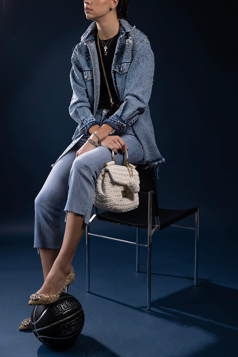 RETROFETE-Doreen Crystal Denim Shirt-