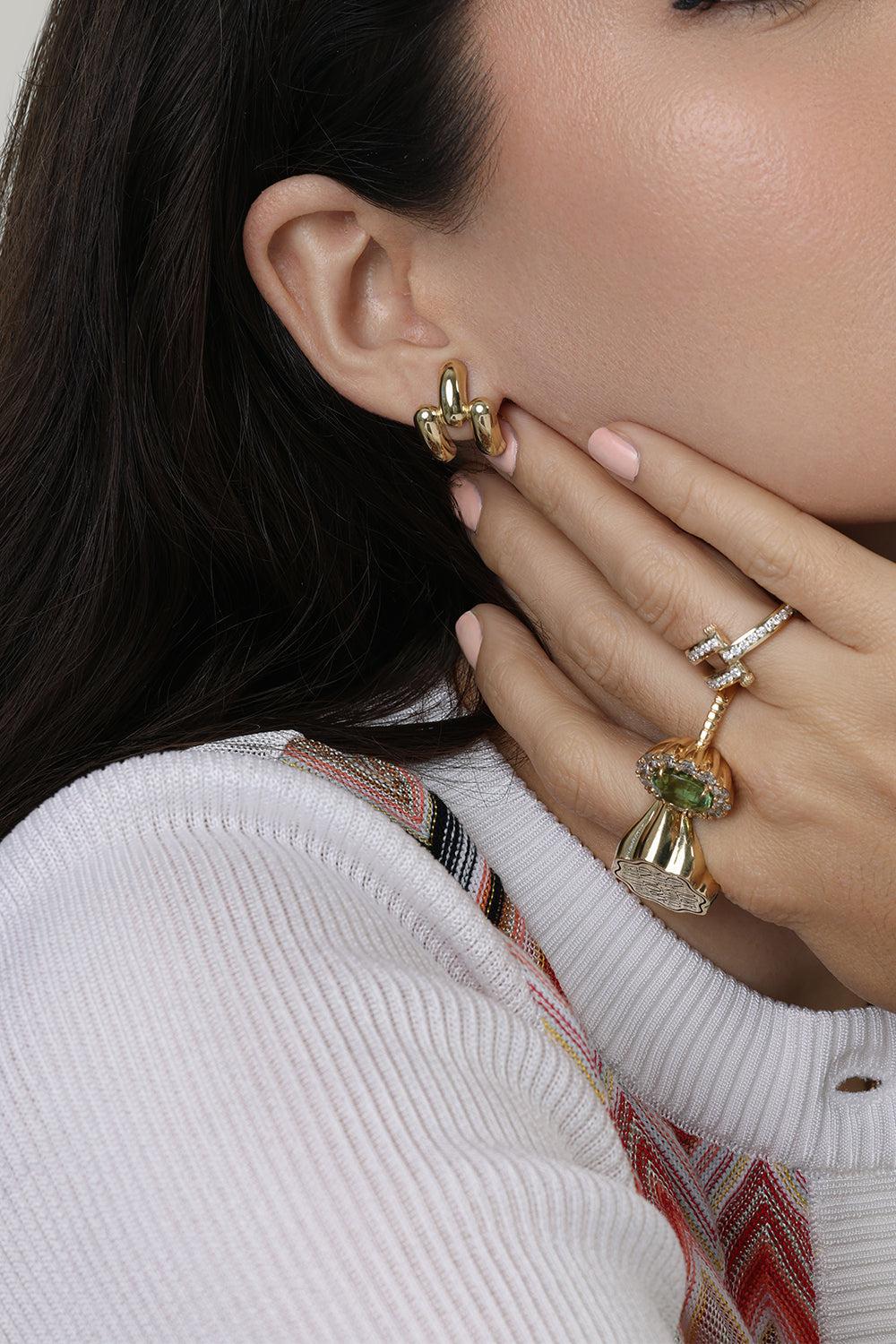 Balloon Magna Earrings-YELLOW GOLD-JEWELRYFINE JEWELEARRING-RETROUVAI