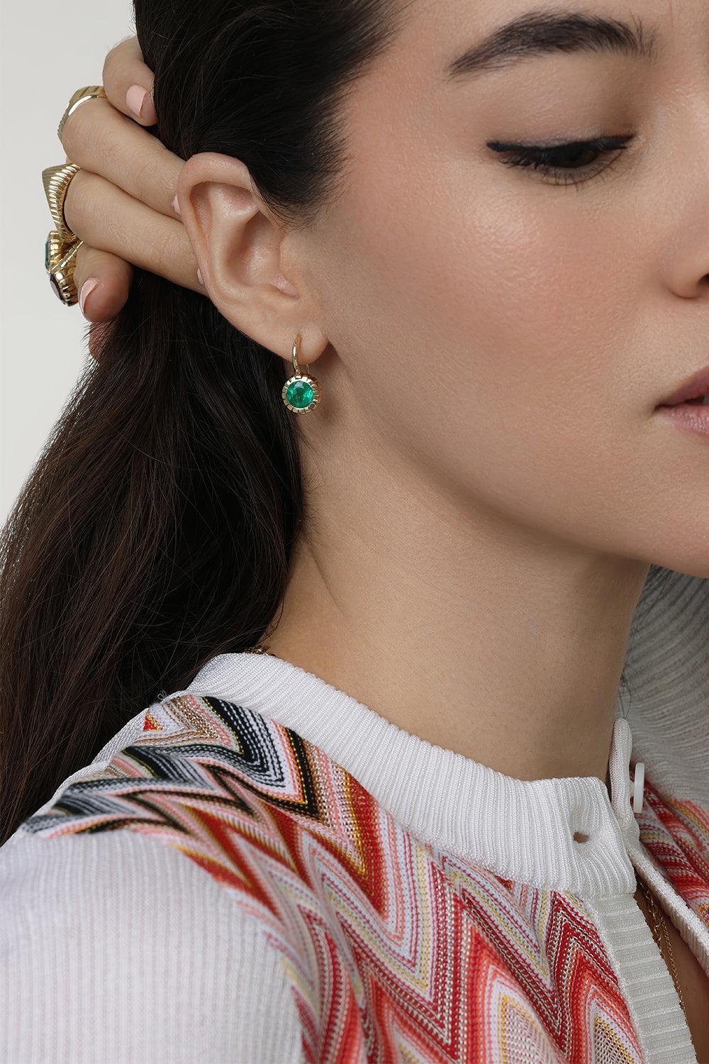 Emerald Heirloom Earrings-YELLOW GOLD-JEWELRYFINE JEWELEARRING-RETROUVAI
