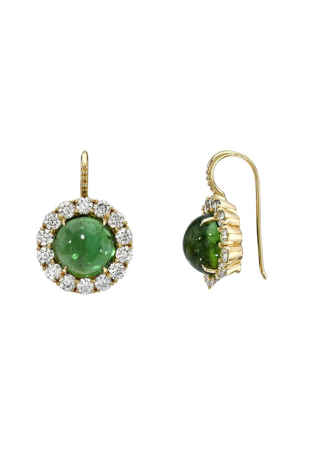 Green Tourmaline Heirloom Earrings-YELLOW GOLD-JEWELRYFINE JEWELEARRING-RETROUVAI