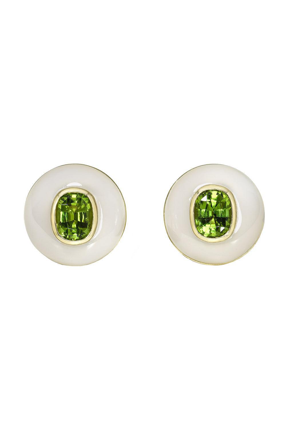 Peridot Chalcedony Lollipop Earrings-YELLOW GOLD-JEWELRYFINE JEWELEARRING-RETROUVAI