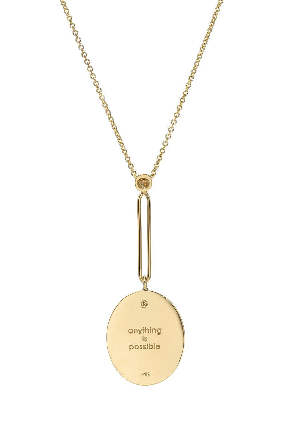 Fantasy Motif Flying Pig Pendant Necklace-YELLOW GOLD-18-JEWELRYFINE JEWELNECKLACE O-RETROUVAI