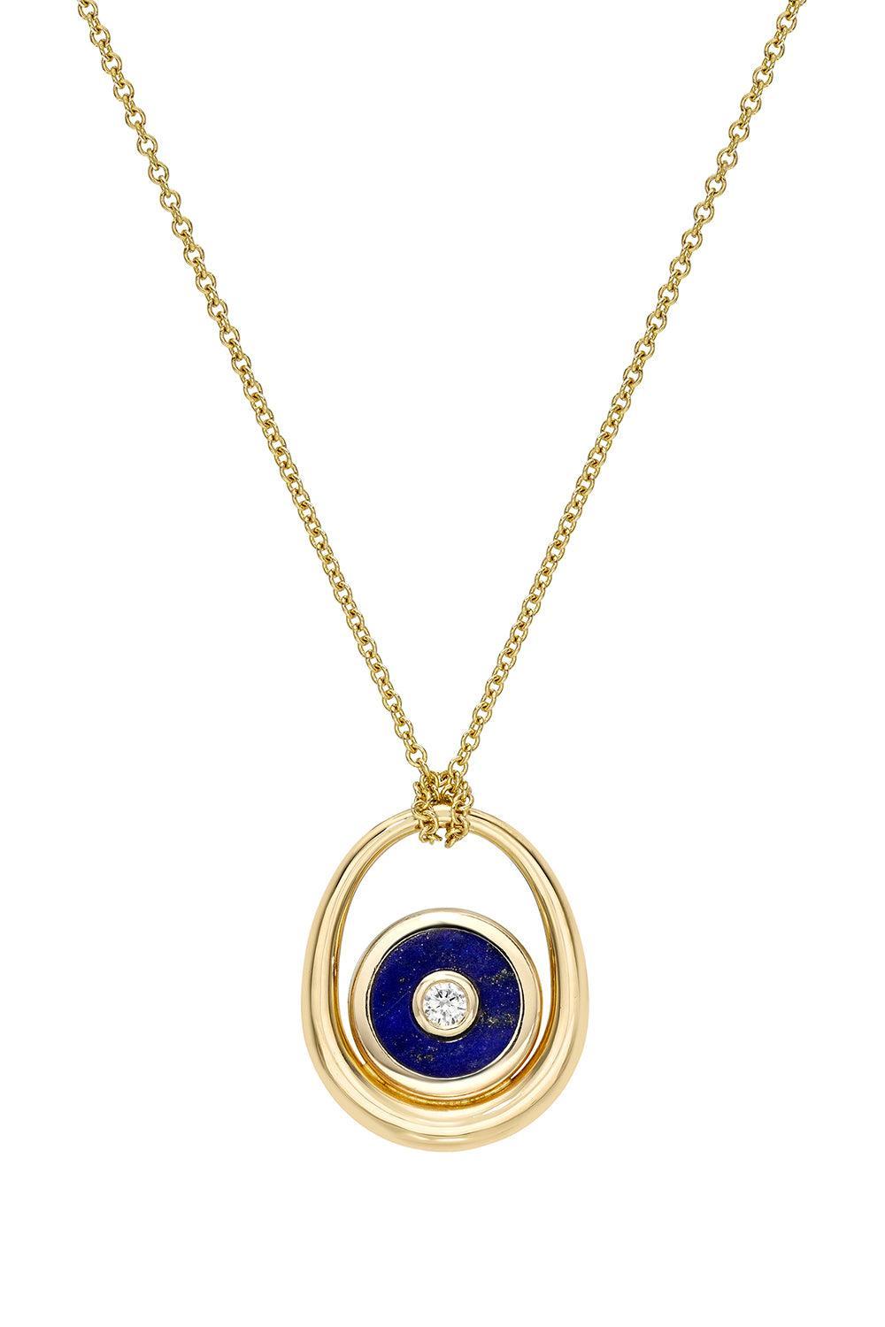 Lapis Diamond Midi Compass Sling Pendant Necklace-YELLOW GOLD-26-JEWELRYFINE JEWELNECKLACE O-RETROUVAI