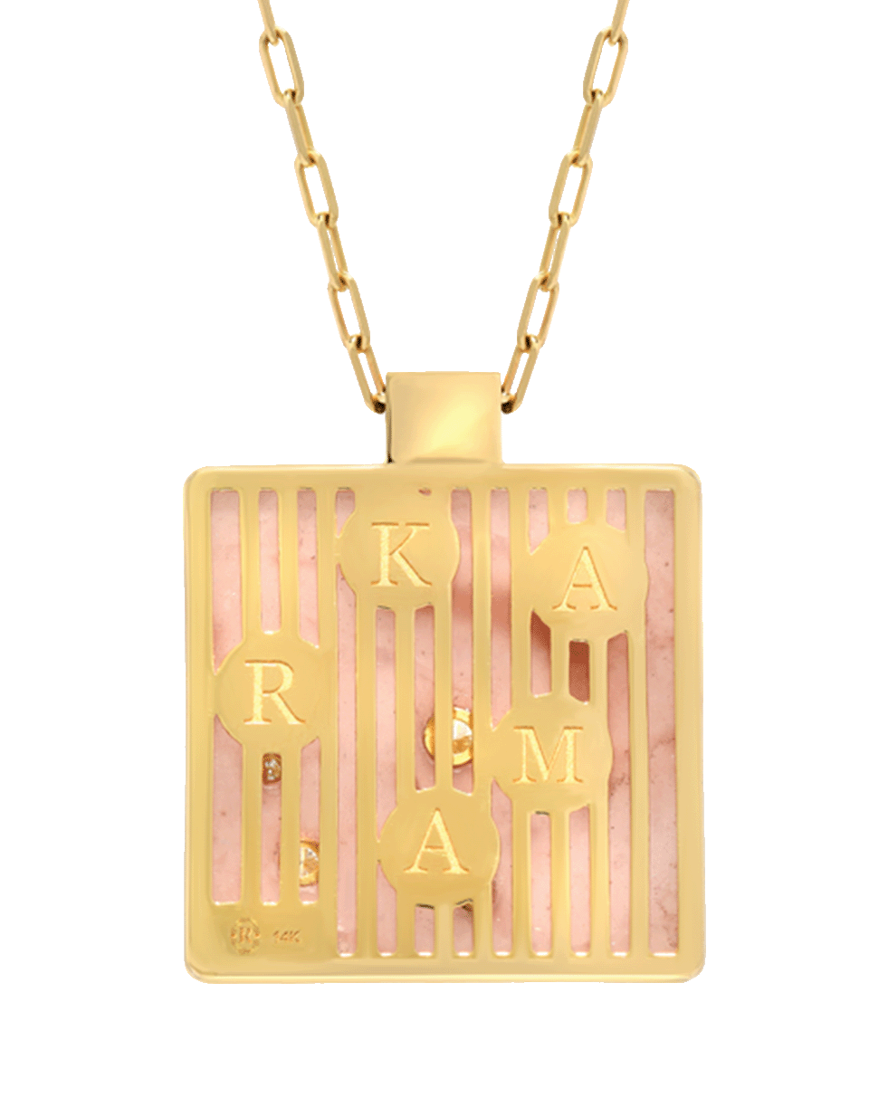 RETROUVAI-Large Karma Pendant Necklace-YELLOW GOLD