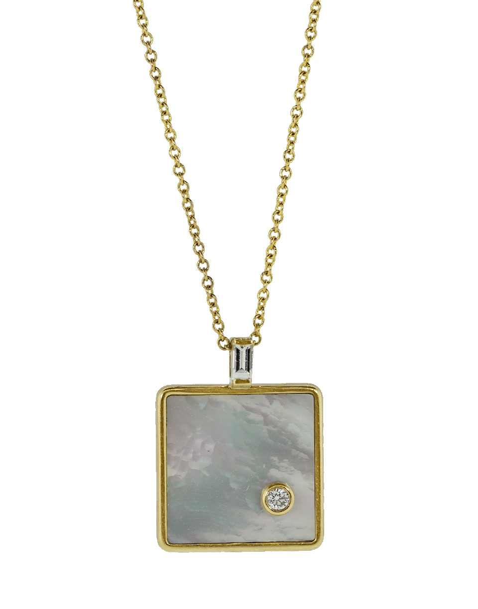 RETROUVAI-Mini Optimism Necklace - Mother of Pearl-YELLOW GOLD