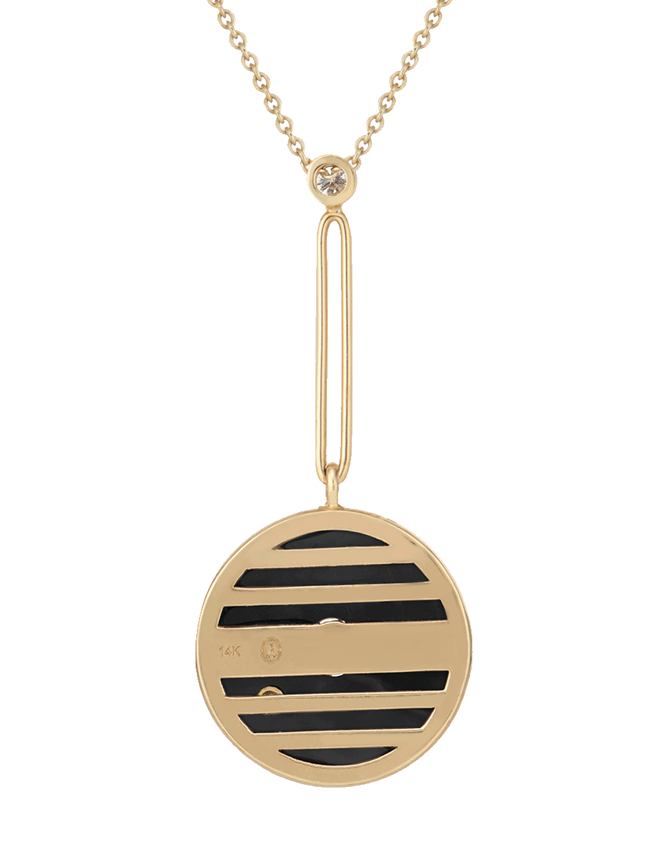 RETROUVAI-Signature Compass Pendant Necklace-YELLOW GOLD