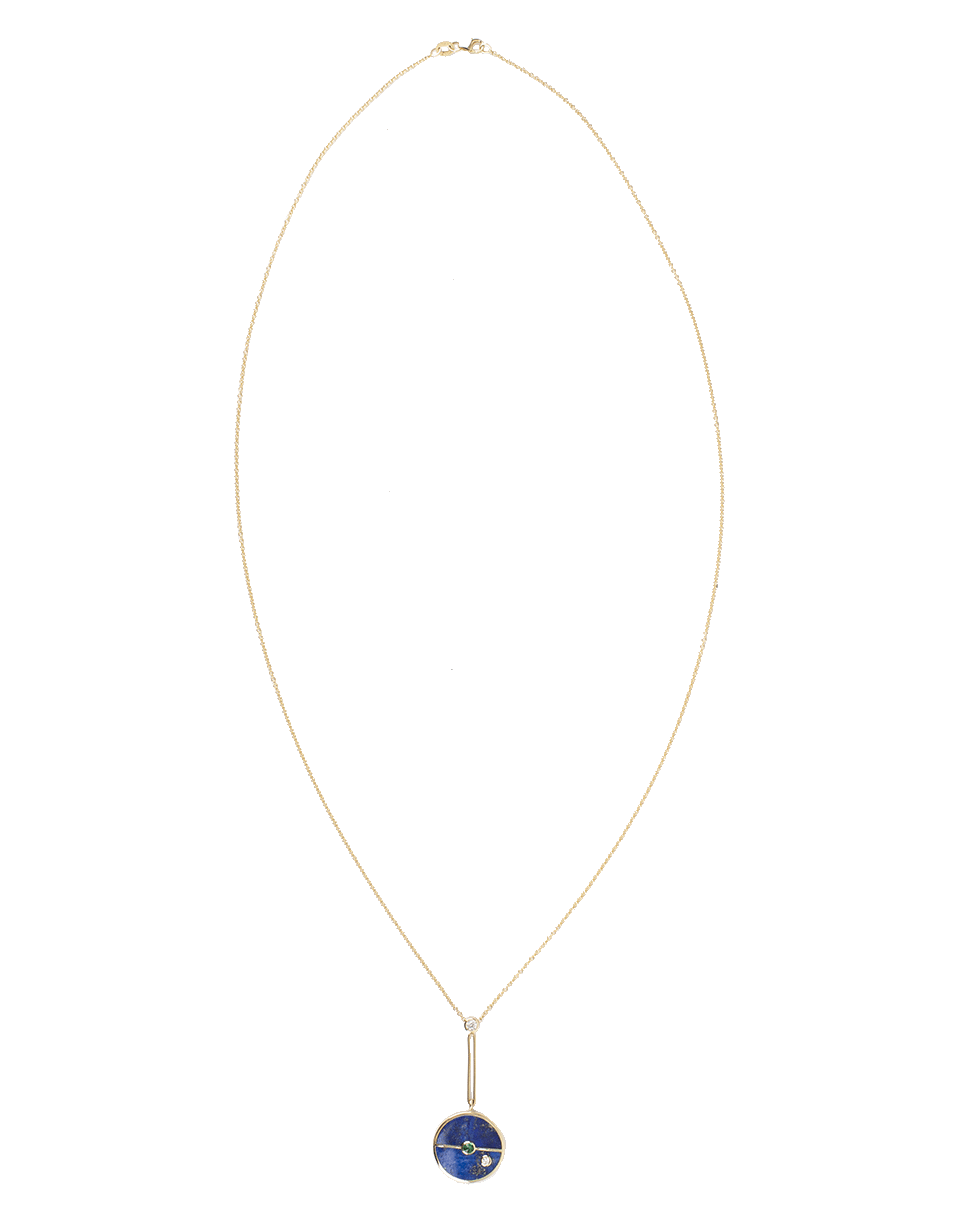 RETROUVAI-Signature Compass Pendant Necklace-YELLOW GOLD