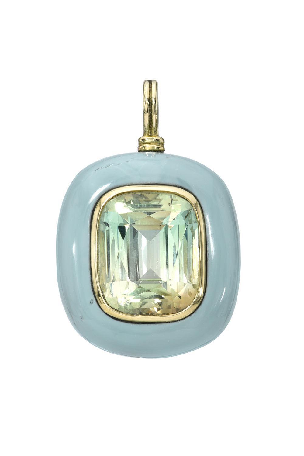 Tourmaline Turquoise Lollipop Charm-YELLOW GOLD-JEWELRYFINE JEWELPENDANT-RETROUVAI