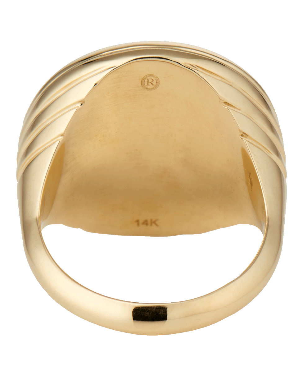 RETROUVAI-Compass Signet Ring-YELLOW GOLD