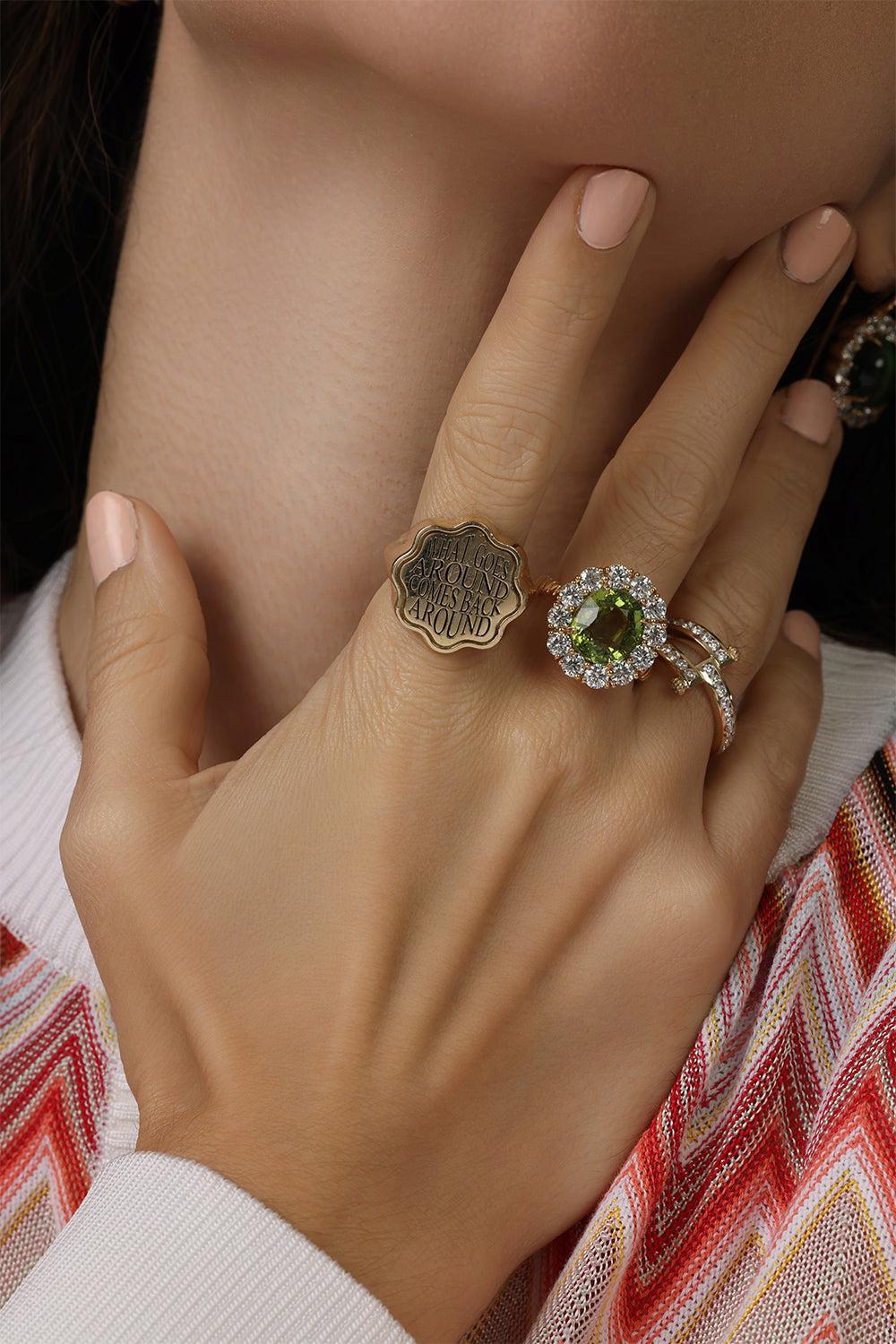 Talisman Karma Signet Ring-YELLOW GOLD-7.5-JEWELRYFINE JEWELRING-RETROUVAI
