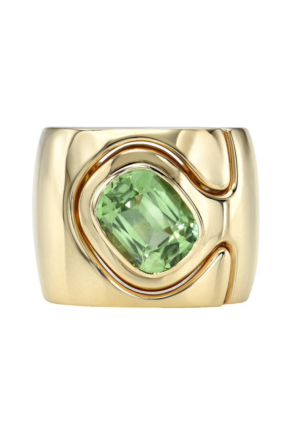 Peridot Impetus Puzzle Ring-YELLOW GOLD-8-JEWELRYFINE JEWELRING-RETROUVAI