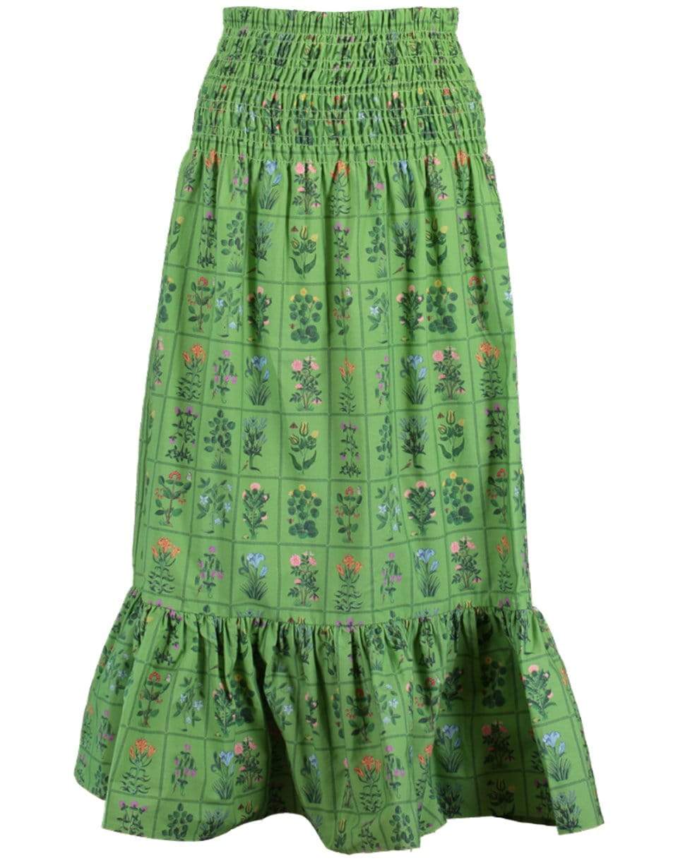 RHODE-Gridded Garden Green Artie Skirt-