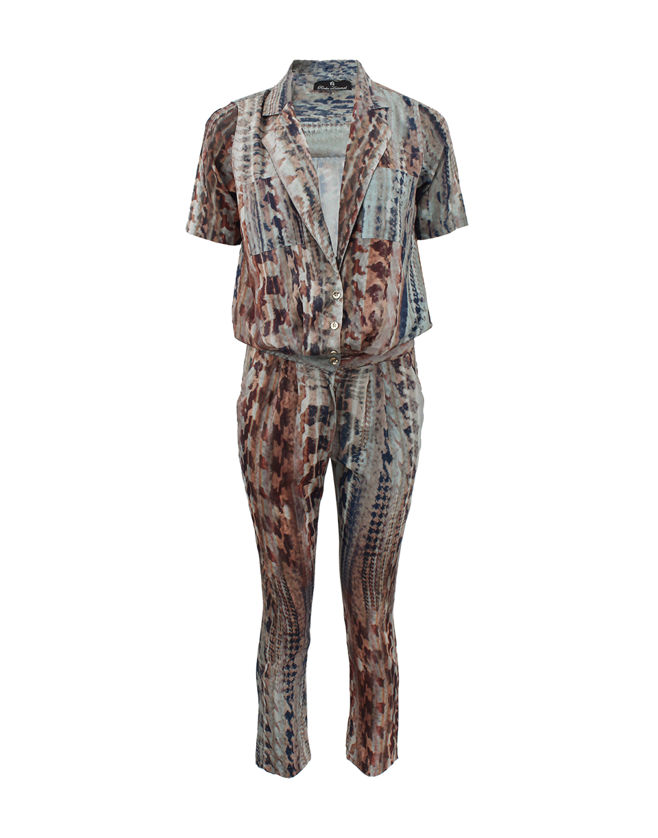 RINKU DALAMAL-Short Sleeve Button Jumpsuit-MULTI