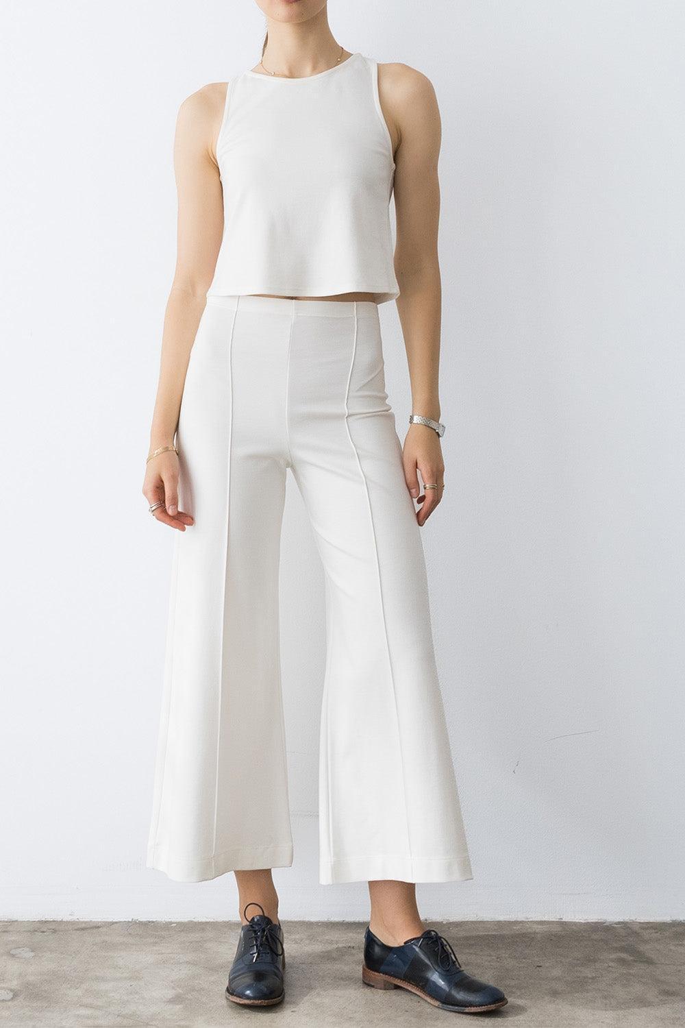Cropped Wide Leg Pant - Off White-CREAM-1-CLOTHINGPANTCROPPED-RIPLEY RADER