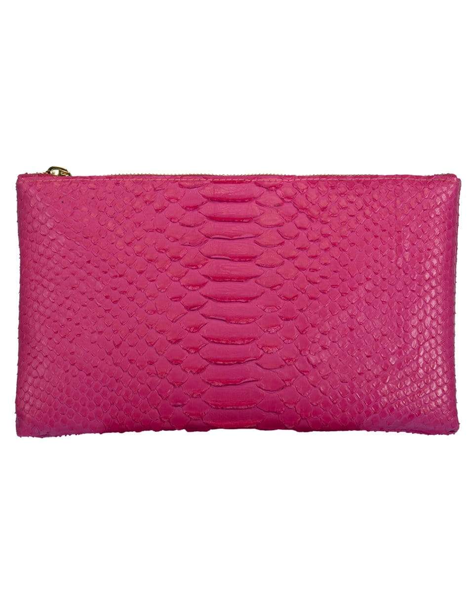 RIVERS EIGHT-Hot Pink Small Python Effect Clutch-HOT PINK
