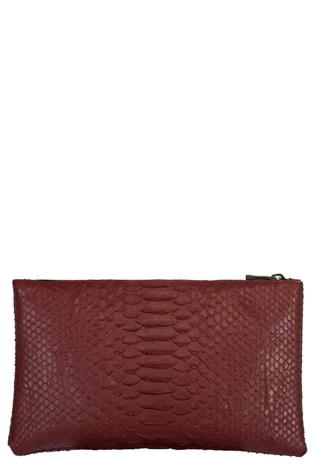 RIVERS EIGHT-Scarlet Small Python Effect Clutch-SCARLET