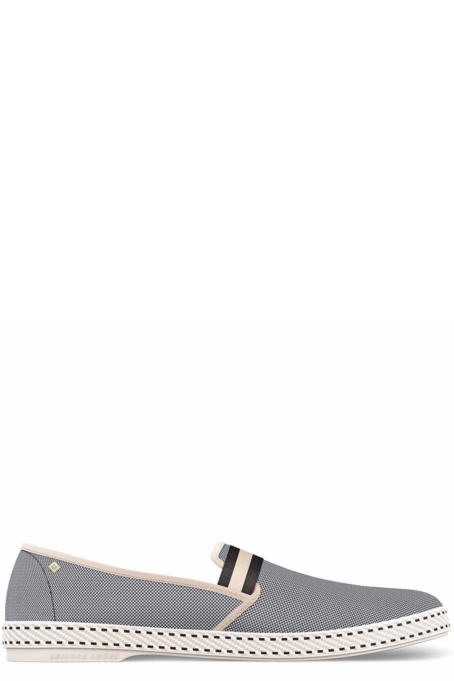 RIVIERAS-College Blackish Oxford Slip On Loafer-