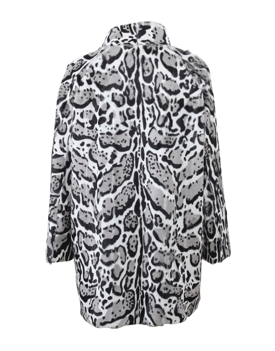 RIZAL-Snow Leopard Fur Coat-GRY/BLK