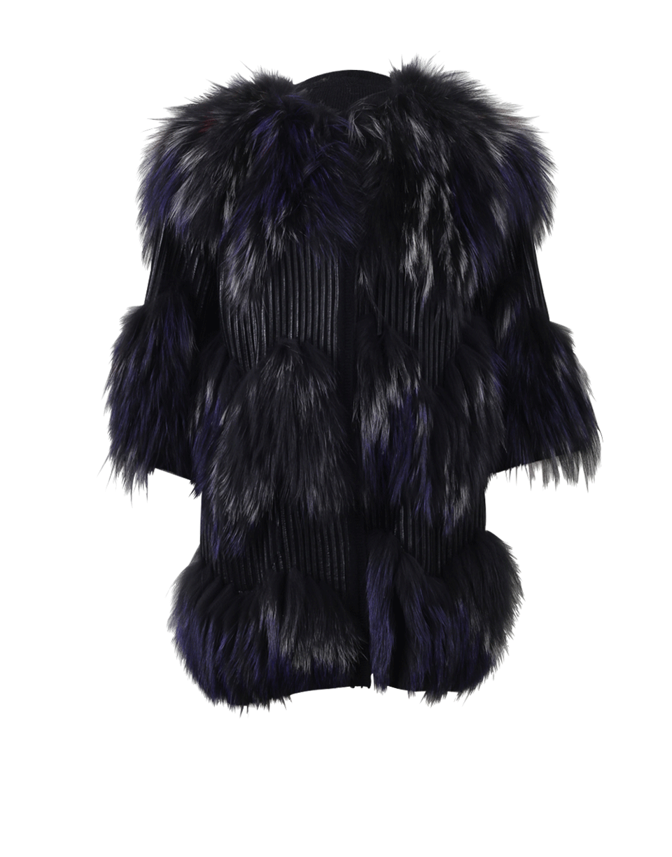 RIZAL-Knitted Fur And Leather Jacket-MULTI