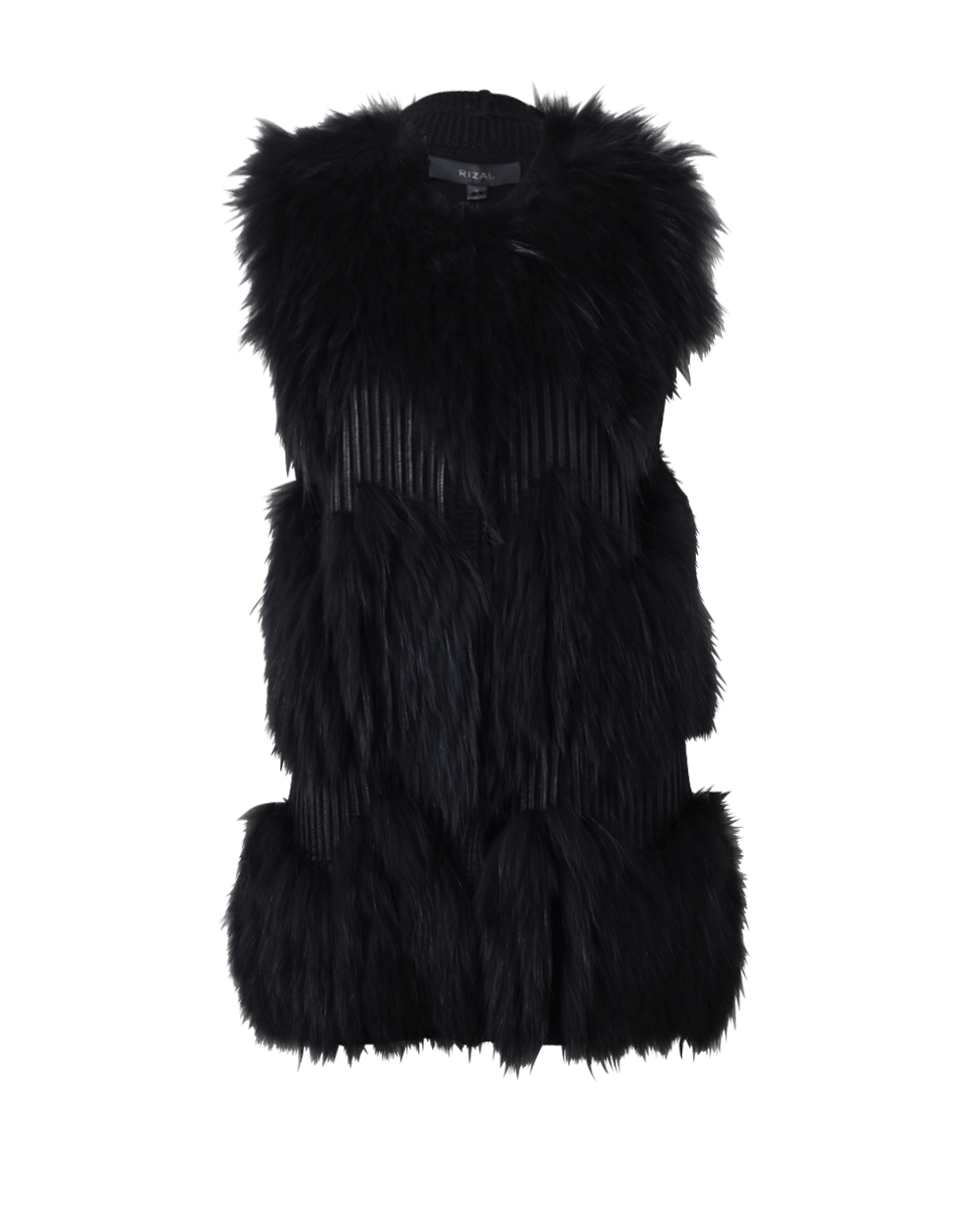 RIZAL-Knit Vest With Fur-