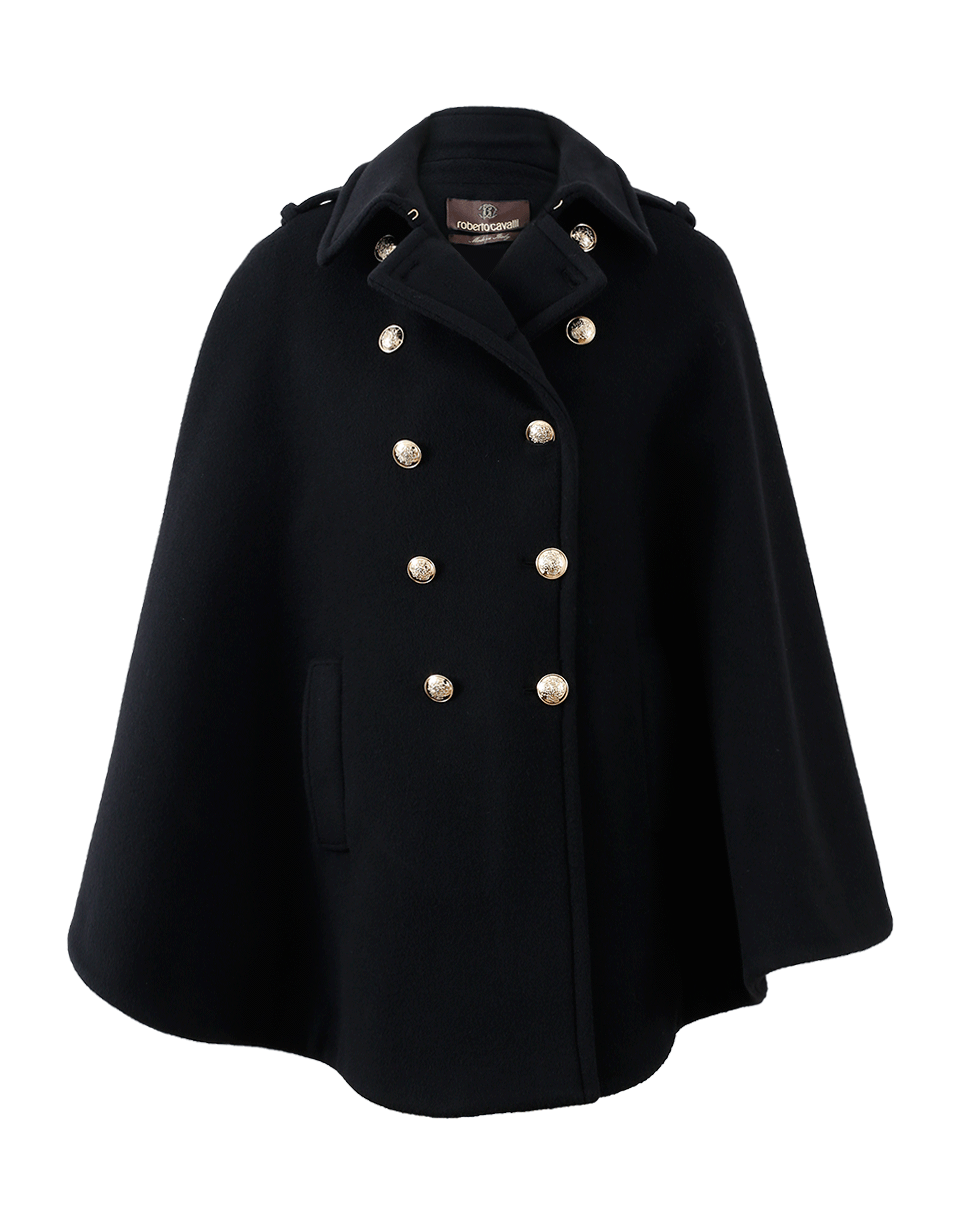ROBERTO CAVALLI-Gold Button Cape-