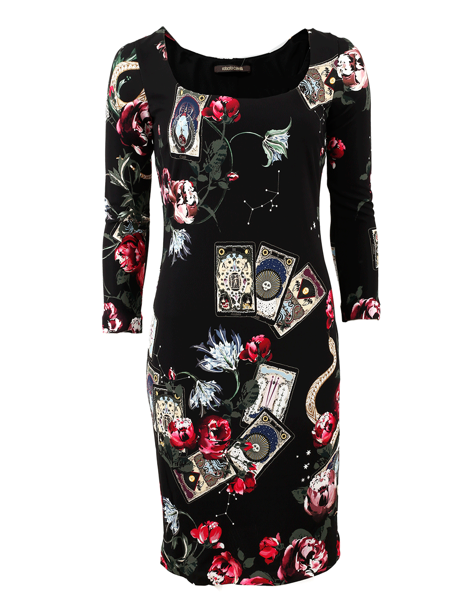 ROBERTO CAVALLI-Mystic Garden Print Dress-