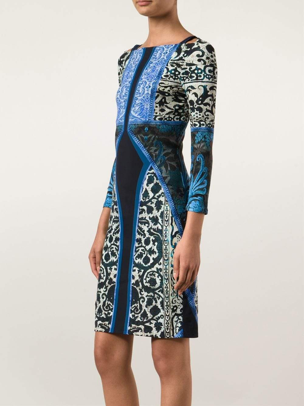 ROBERTO CAVALLI-Three-Quarter Print Dress-