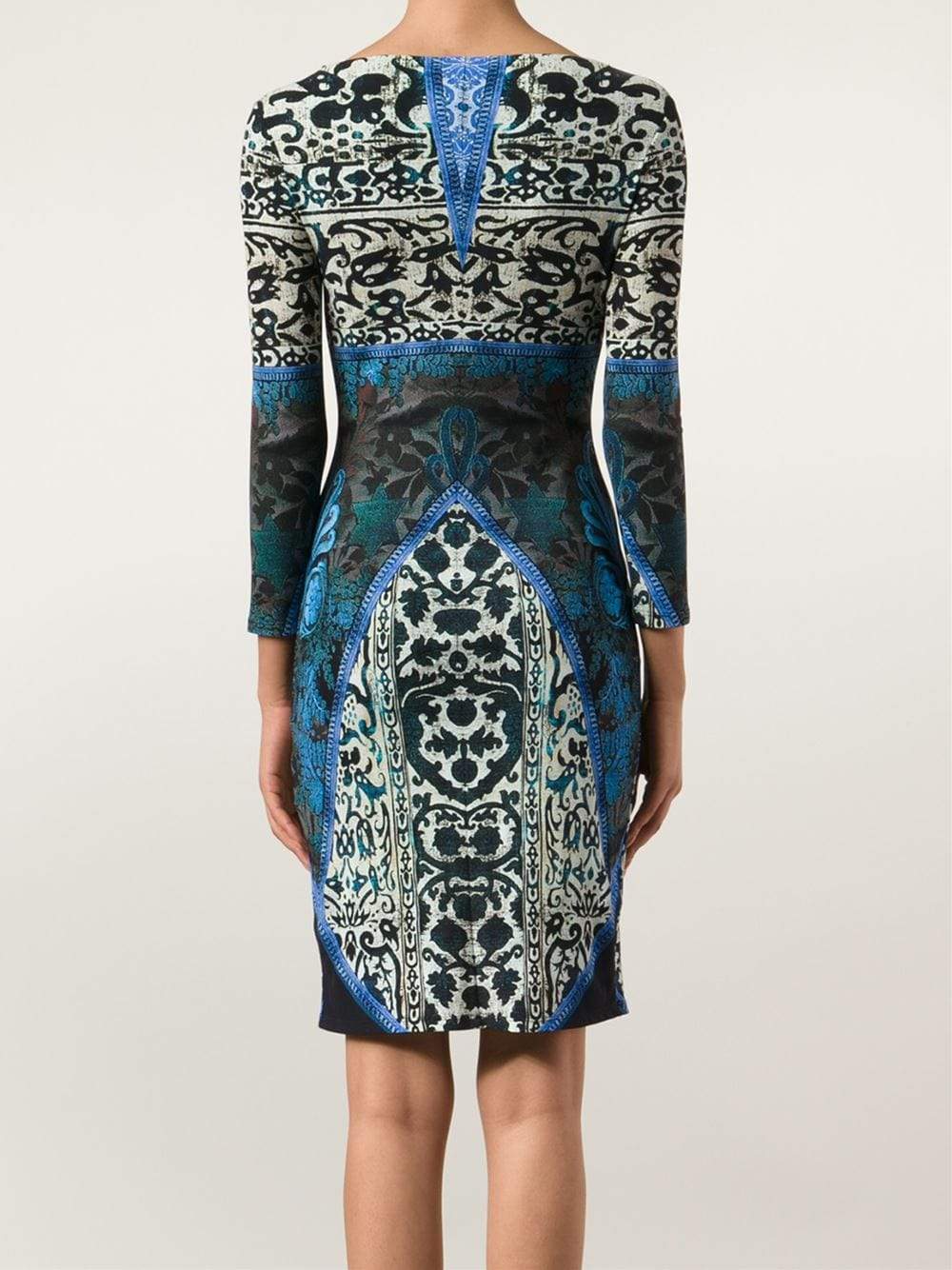 ROBERTO CAVALLI-Three-Quarter Print Dress-
