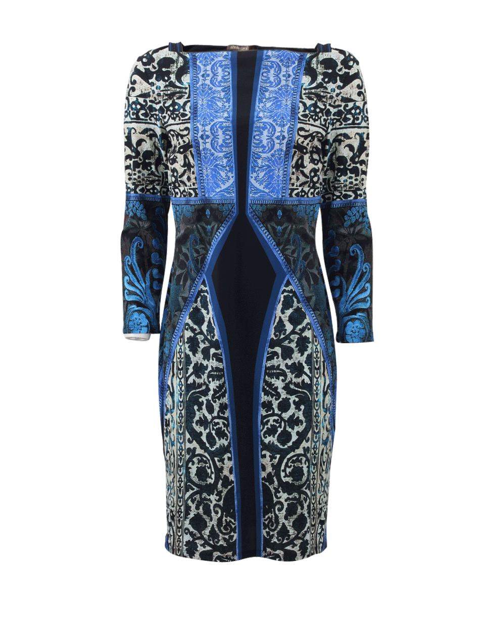 ROBERTO CAVALLI-Three-Quarter Print Dress-
