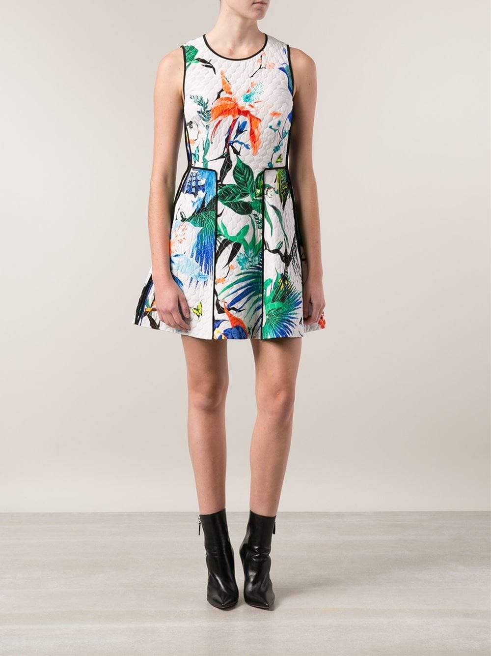 ROBERTO CAVALLI-Crewneck Textured Dress-