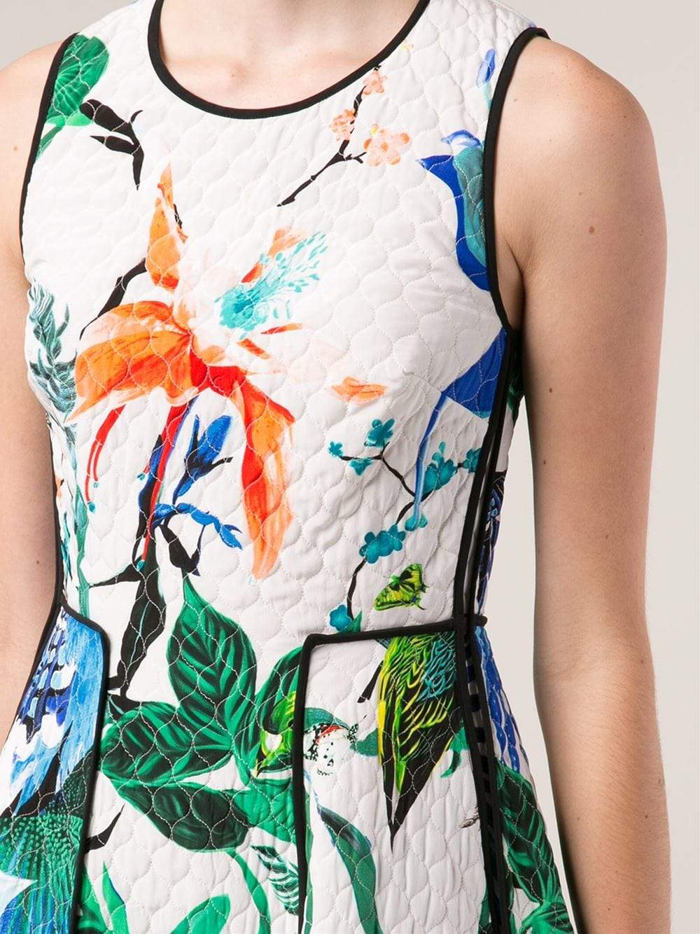 ROBERTO CAVALLI-Crewneck Textured Dress-