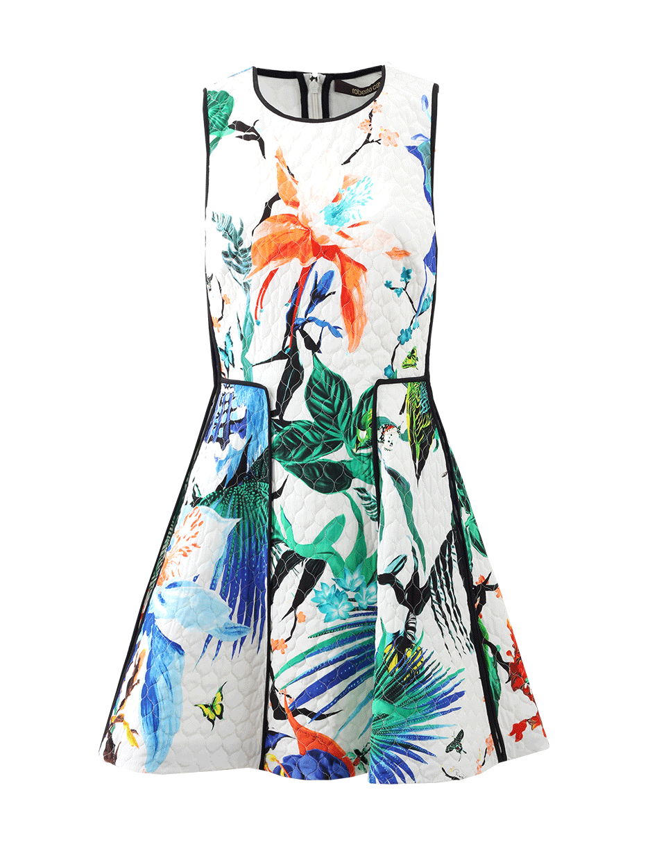 ROBERTO CAVALLI-Crewneck Textured Dress-