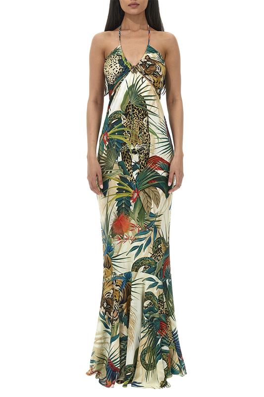 ROBERTO CAVALLI-Printed Maxi Dress-
