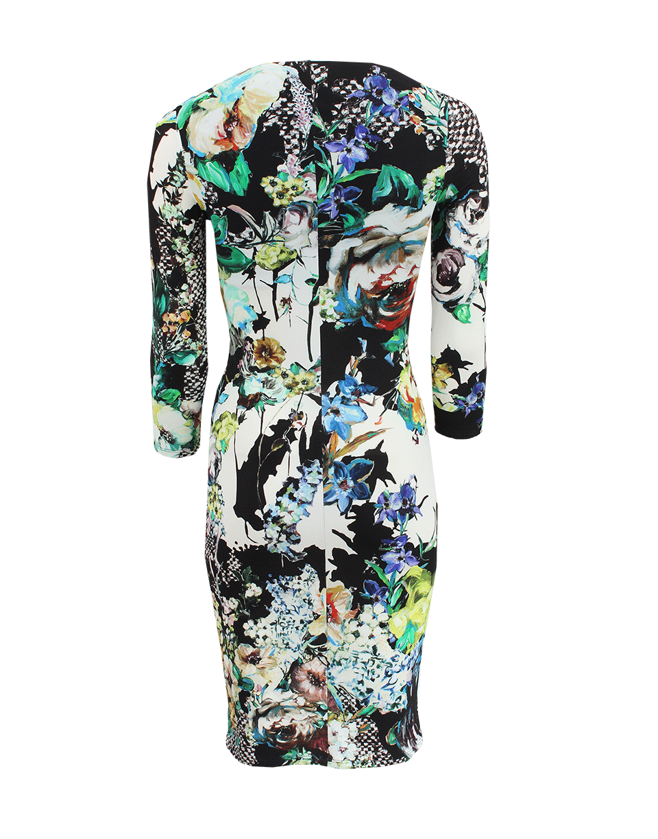 ROBERTO CAVALLI-Boat Neck Fitted Cutout Dress-