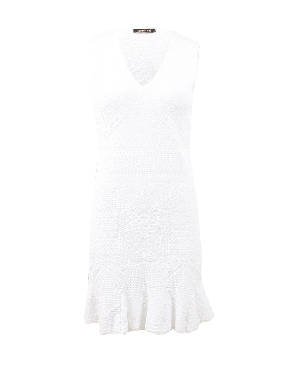 ROBERTO CAVALLI-Jacquard Dress-WHITE