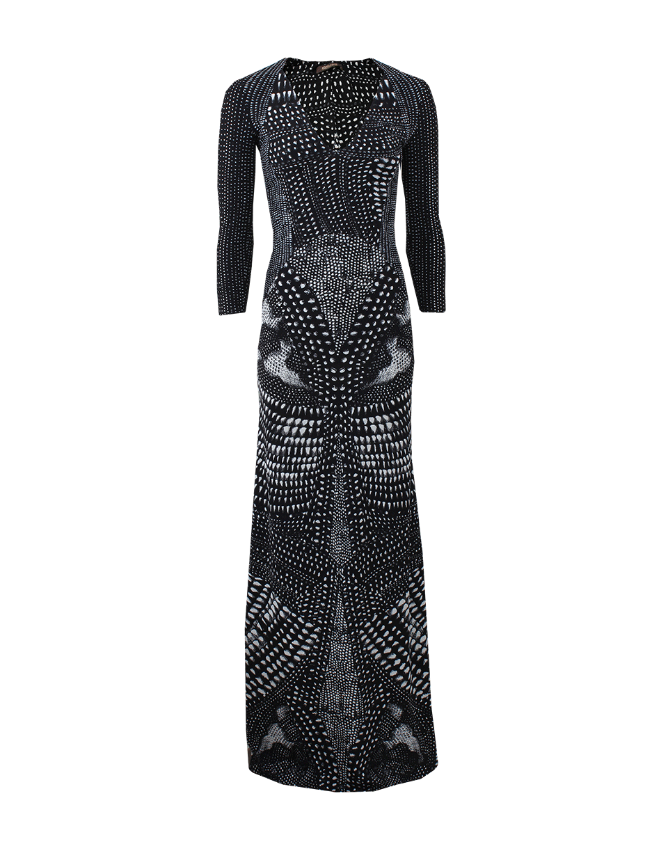 ROBERTO CAVALLI-Slim Print Maxi Dress-