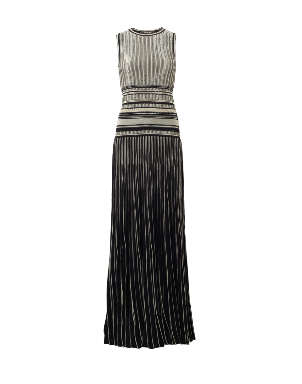 ROBERTO CAVALLI-Lurex Knit Gown-