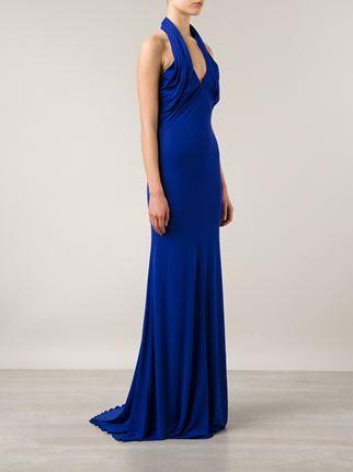 ROBERTO CAVALLI-Circle Hardware Jersey Gown-COBALT