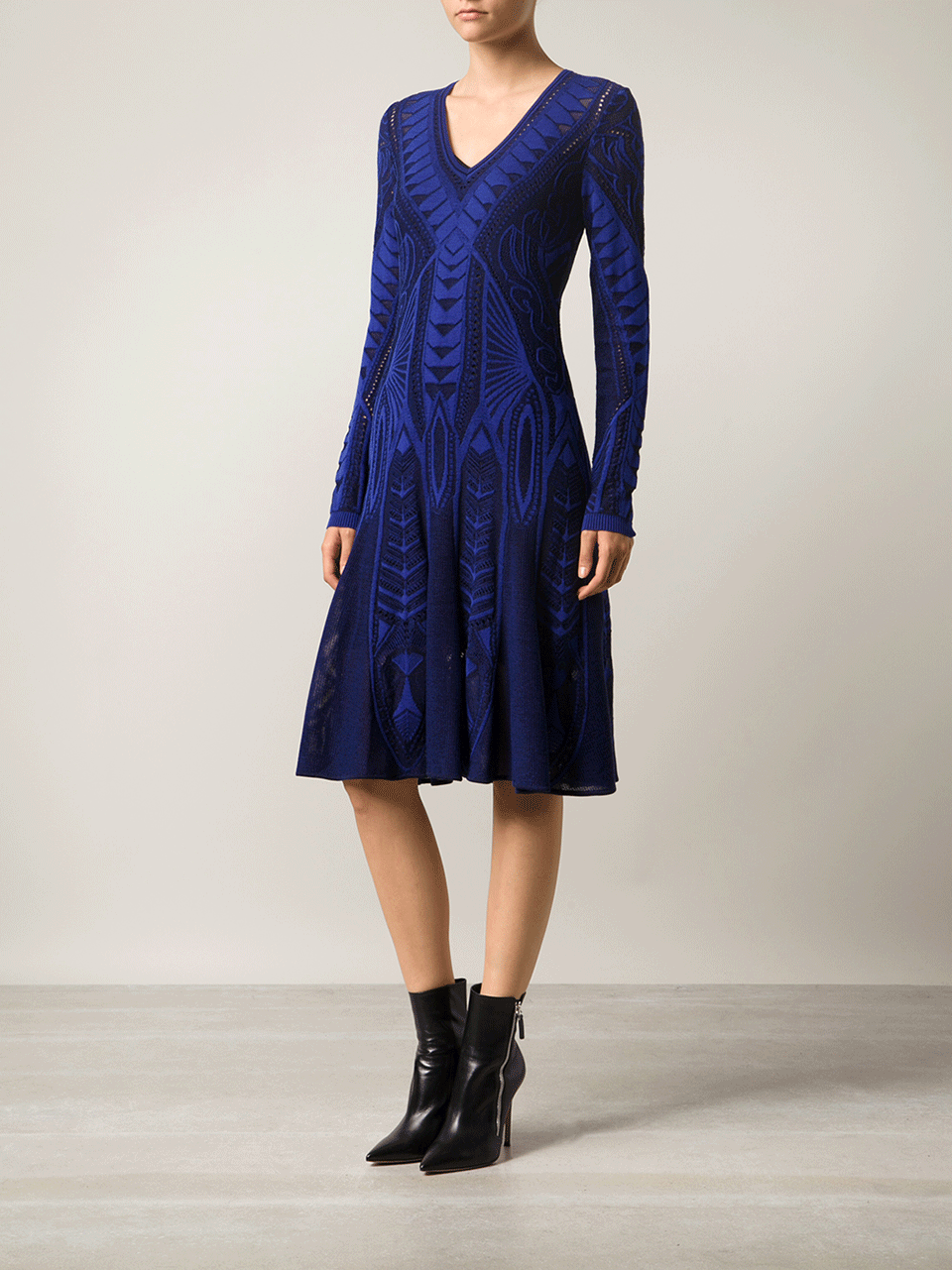 ROBERTO CAVALLI-Printed Fit And Flare Dress-