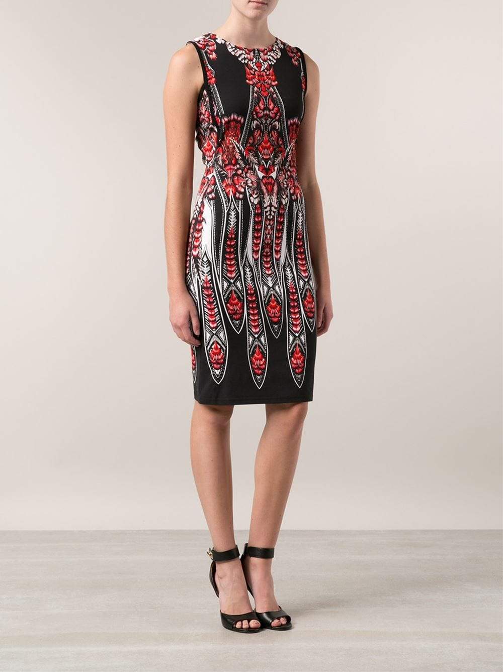 ROBERTO CAVALLI-Wide Crewneck Print Dress-