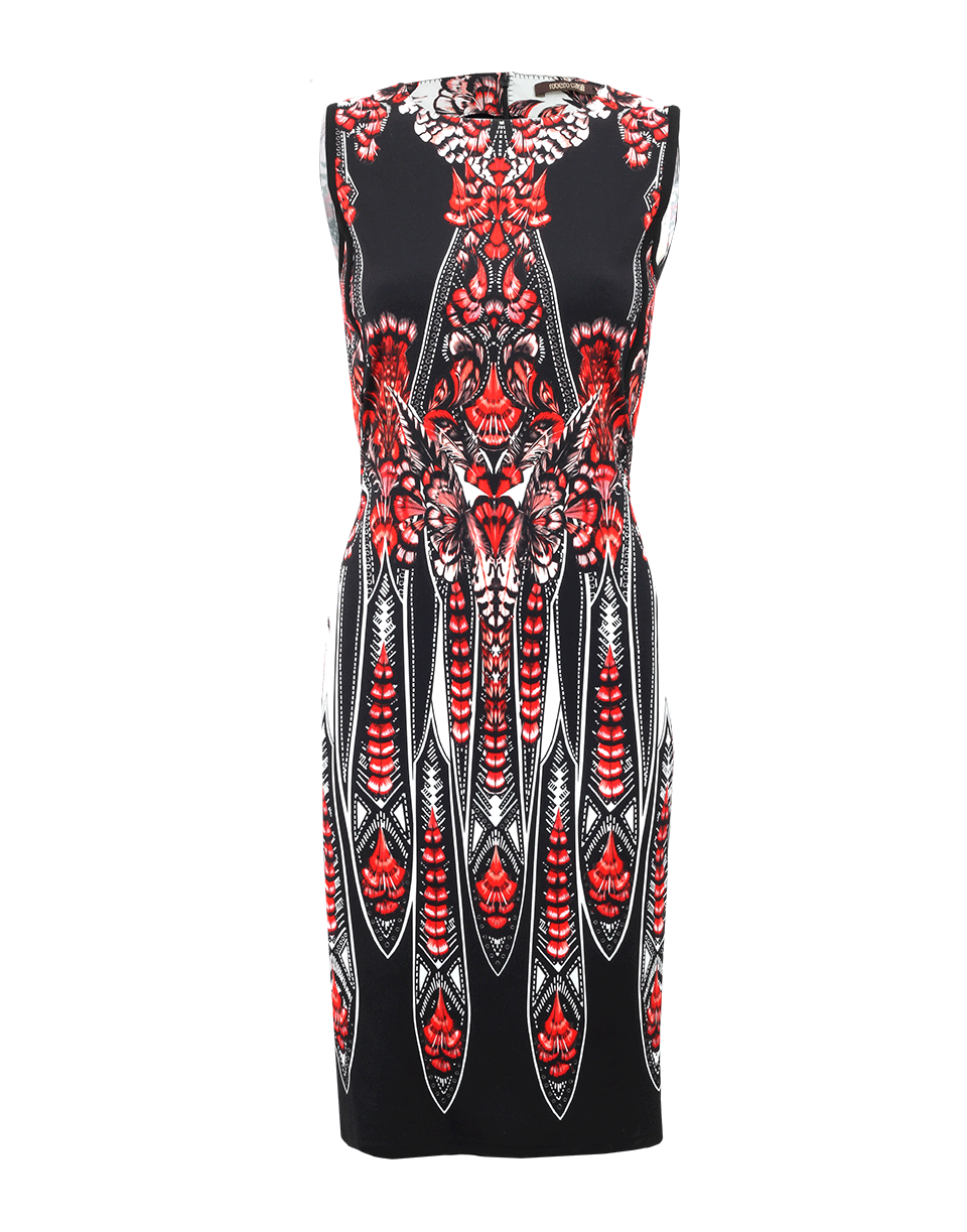 ROBERTO CAVALLI-Wide Crewneck Print Dress-