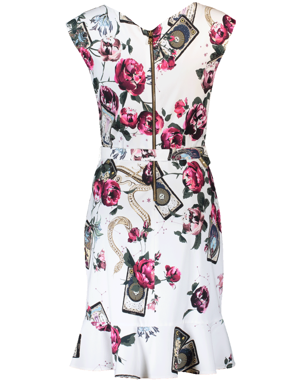 ROBERTO CAVALLI-Belted Printed Dress-