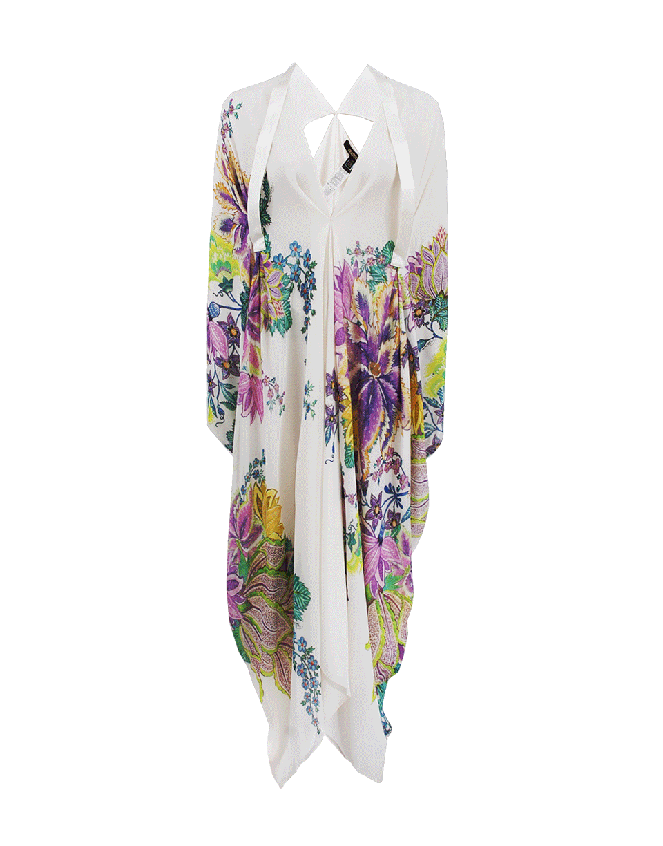 ROBERTO CAVALLI-Floral Print Silk Caftan-