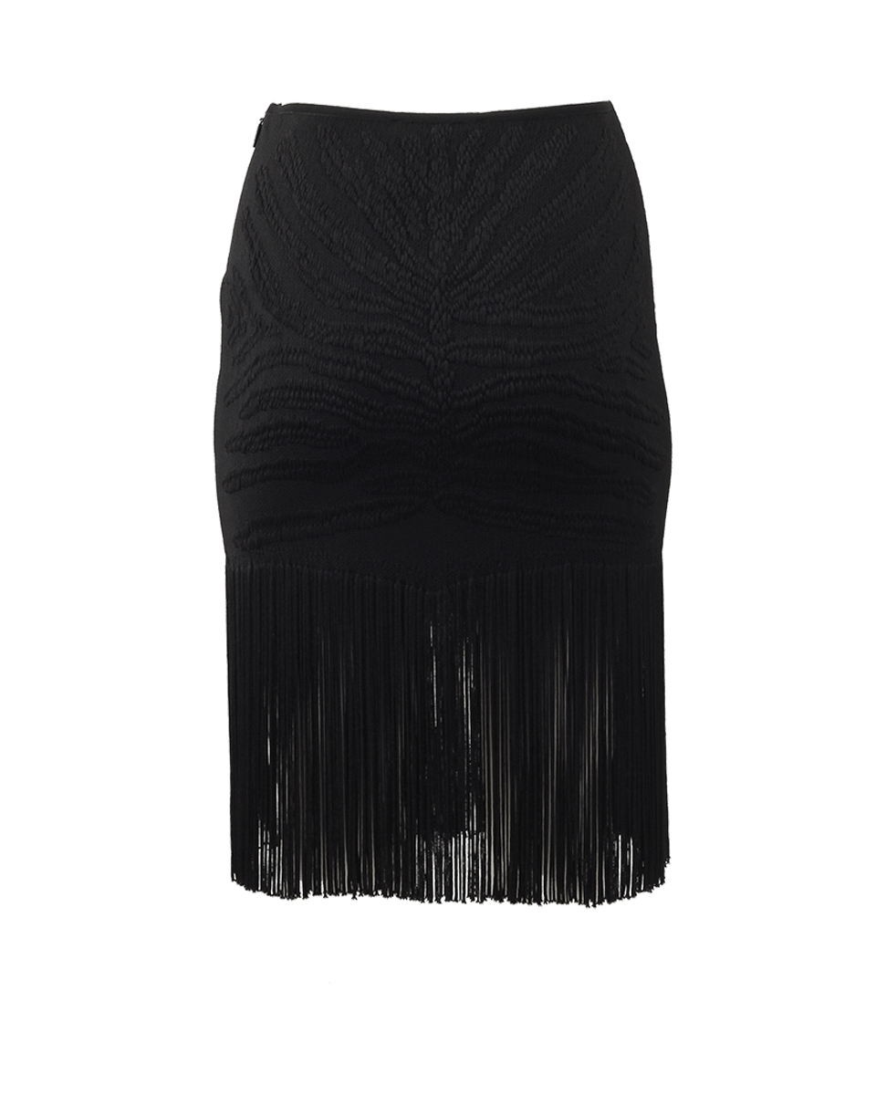 ROBERTO CAVALLI-Tiger Jacquard Fringe Skirt-