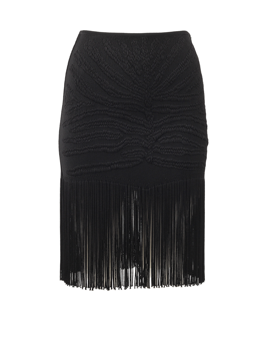ROBERTO CAVALLI-Tiger Jacquard Fringe Skirt-