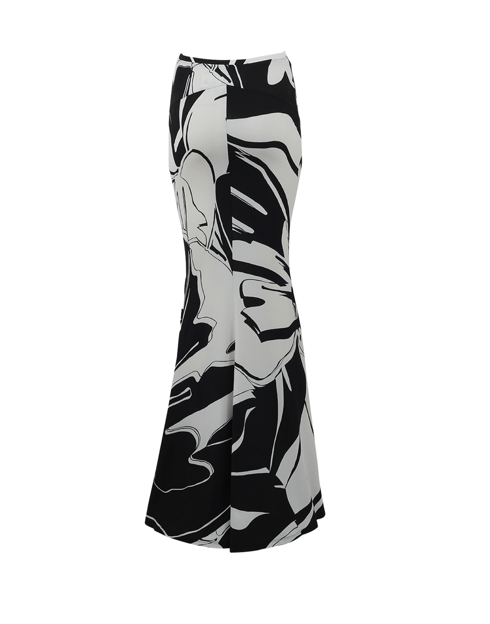 ROBERTO CAVALLI-Leaf Print Mermaid Maxi Skirt-