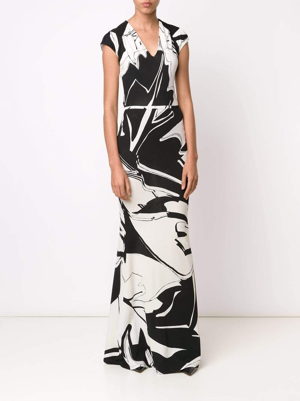 ROBERTO CAVALLI-Leaf Print Mermaid Maxi Skirt-