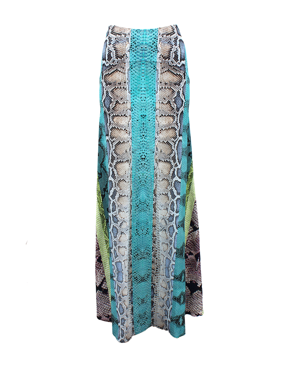 ROBERTO CAVALLI-Pull On Python Print Maxi Skirt-